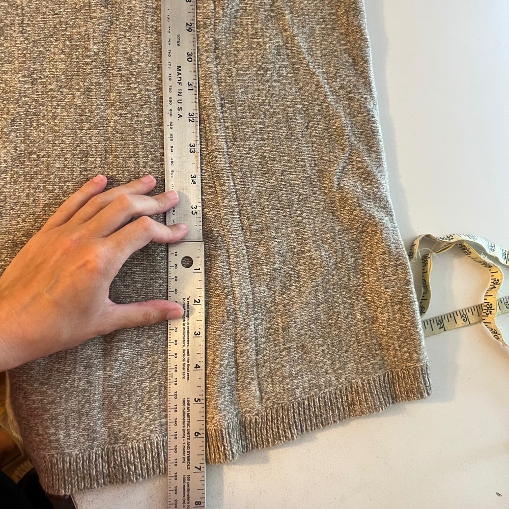 Chadwicks of Boston Marled Tan Cable Knit Lambswool 3/4 Sleeve Sweater Dress XL - Picture 8 of 10